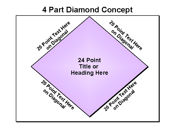 4 Part Diamond Concept 20 re e H t x al e T on