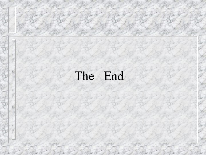 The End 