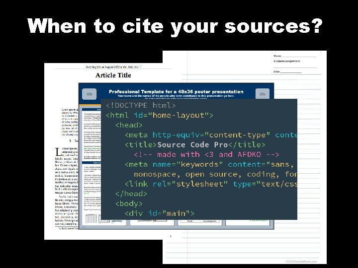 When to cite your sources? 