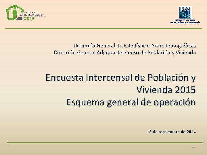 Dirección General de Estadísticas Sociodemográficas Dirección General Adjunta del Censo de Población y Vivienda