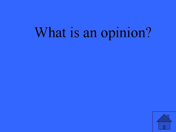 What is an opinion? 