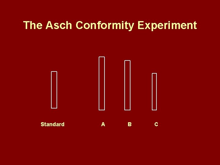 The Asch Conformity Experiment Standard A B C 