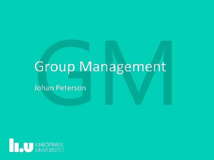 GM Group Management Johan Peterson 