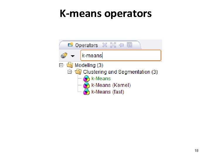 K-means operators 18 