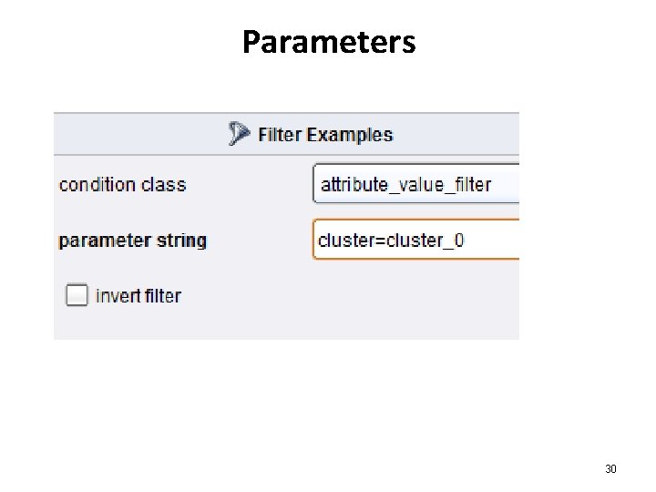 Parameters 30 