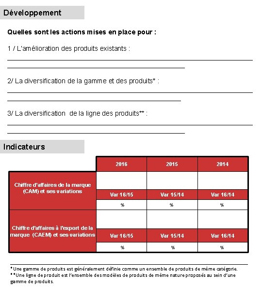 Développement Quelles sont les actions mises en place pour : 1 / L’amélioration des