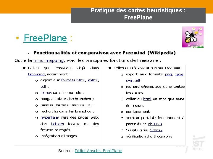 Pratique des cartes heuristiques : Free. Plane • Free. Plane : Source : Didier