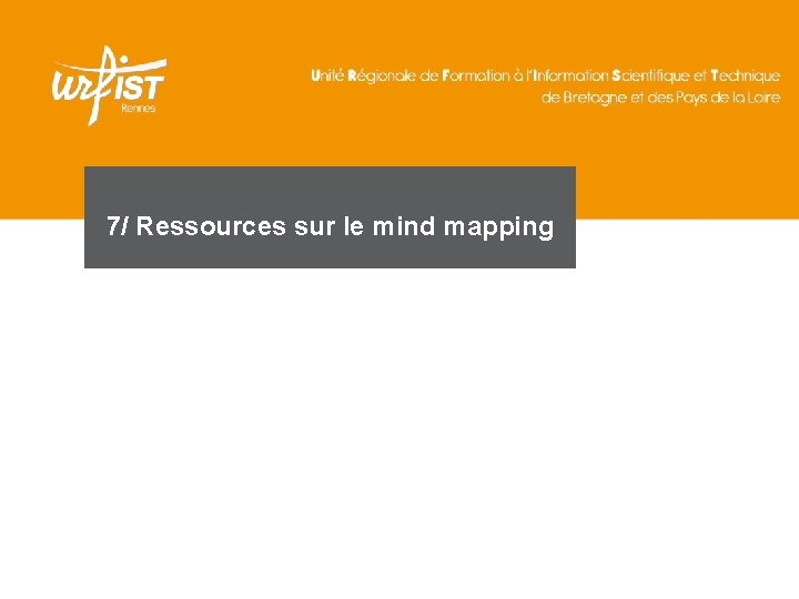 7/ Ressources sur le mind mapping 