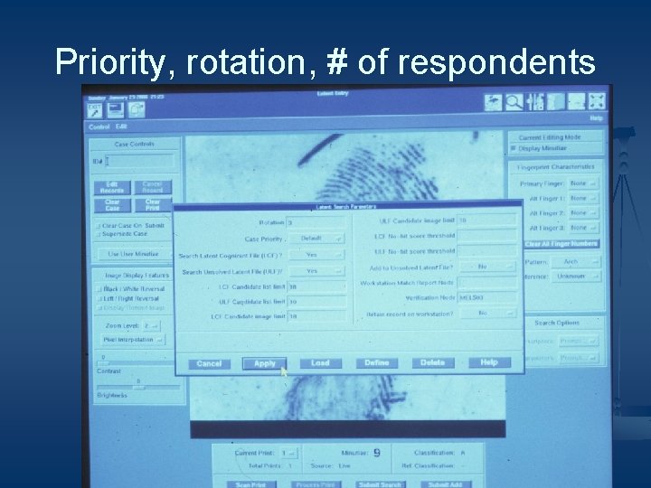 Priority, rotation, # of respondents 