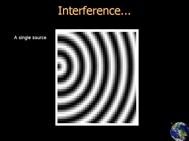 Interference. . . A single source 