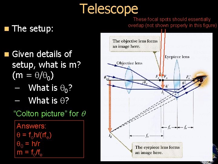 Telescope n The setup: n Given details of setup, what is m? (m =