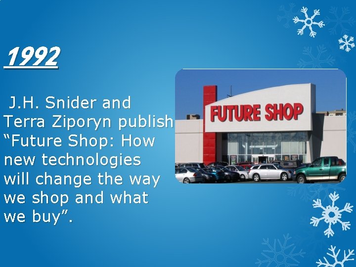 1992 J. H. Snider and Terra Ziporyn publish “Future Shop: How new technologies will