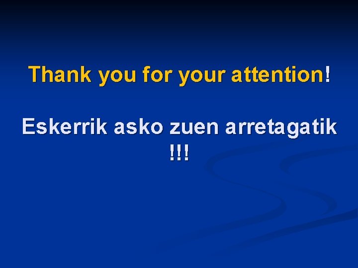 Thank you for your attention! Eskerrik asko zuen arretagatik !!! 