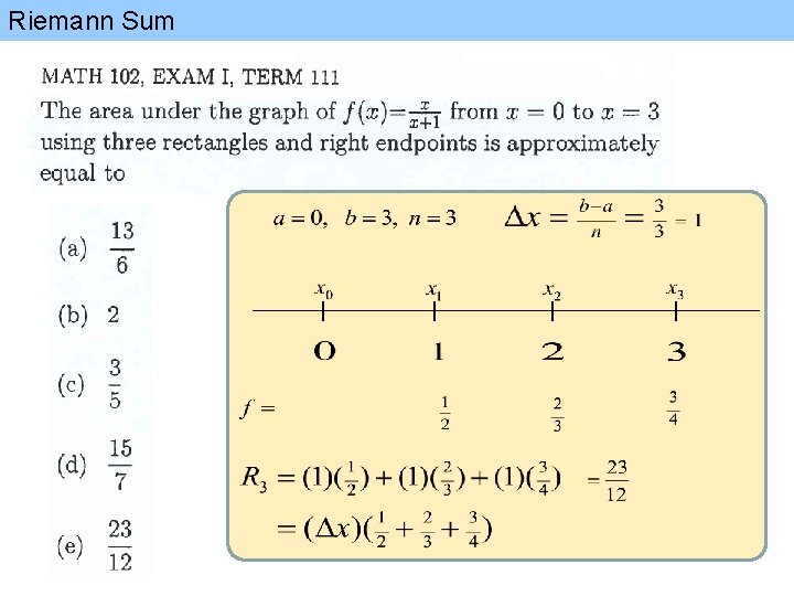 Riemann Sum 