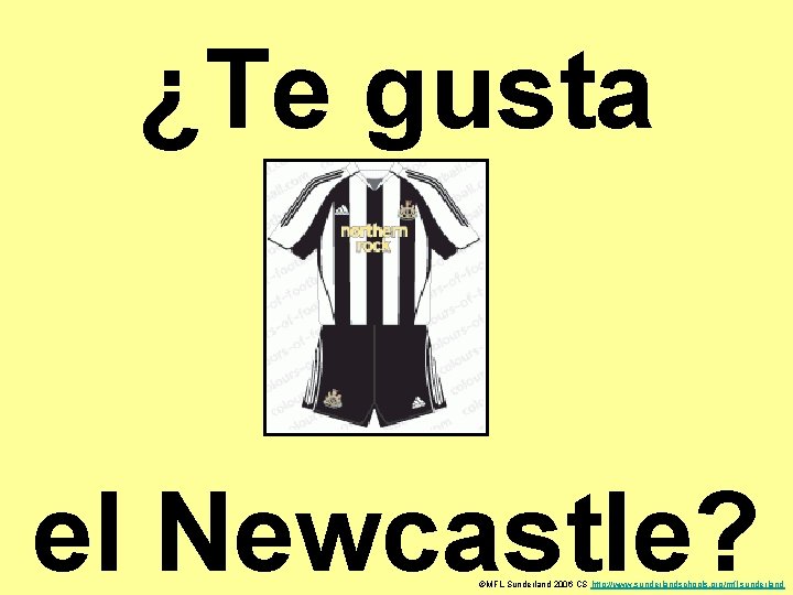 ¿Te gusta el Newcastle? ©MFL Sunderland 2006 CS http: //www. sunderlandschools. org/mfl-sunderland 