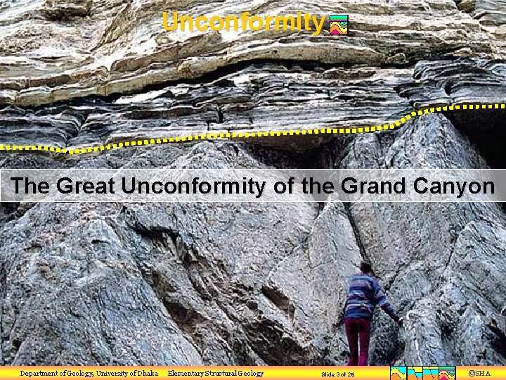 Unconformity The Great Unconformity of the Grand Canyon Department of Geology, University of Dhaka