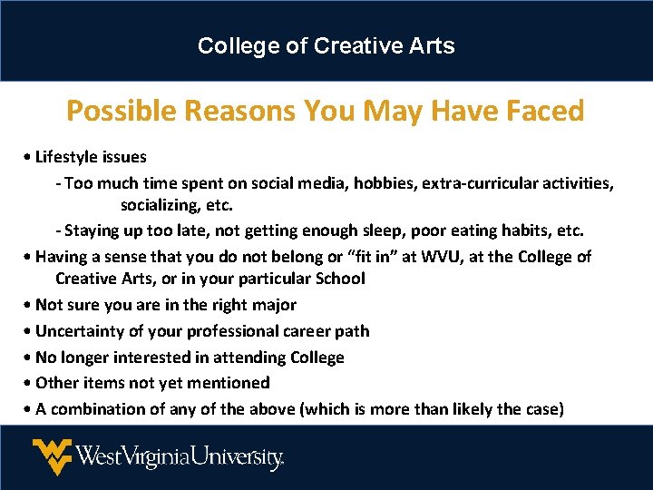 College of Creative Arts Possible Reasons You May Have Faced • Lifestyle issues - College of Creative Arts Possible Reasons You May Have Faced • Lifestyle issues -