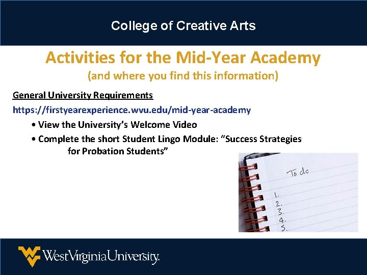 College of Creative Arts Activities for the Mid-Year Academy (and where you find this College of Creative Arts Activities for the Mid-Year Academy (and where you find this