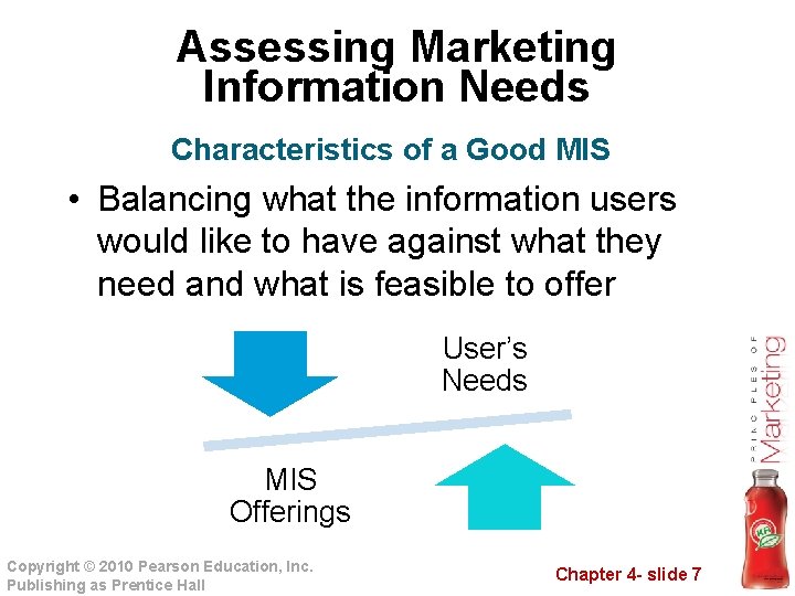 Assessing Marketing Information Needs Characteristics of a Good MIS • Balancing what the information