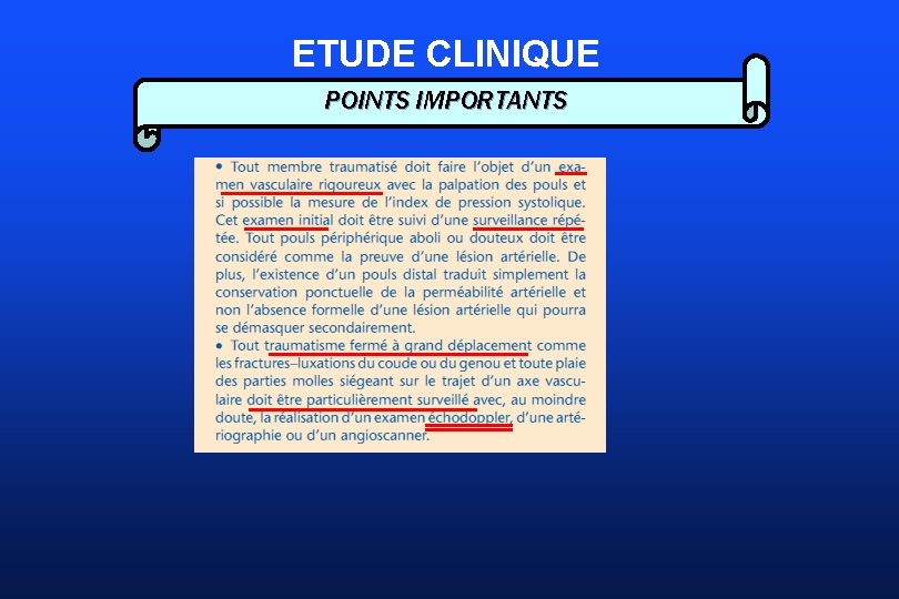 ETUDE CLINIQUE POINTS IMPORTANTS 