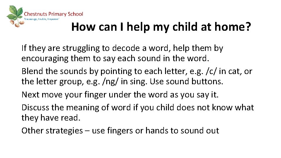 How can I help my child at home? If they are struggling to decode