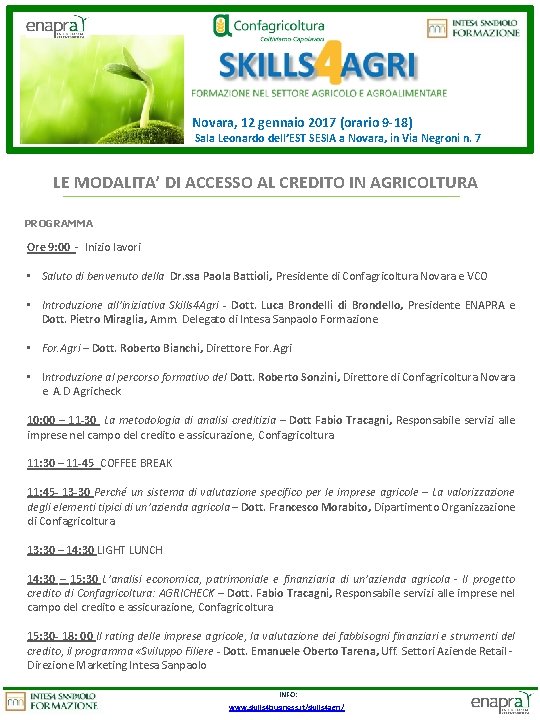 Novara, 12 gennaio 2017 (orario 9 -18) Sala Leonardo dell’EST SESIA a Novara, in