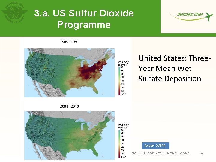 3. a. US Sulfur Dioxide Programme United States: Three. Year Mean Wet Sulfate Deposition