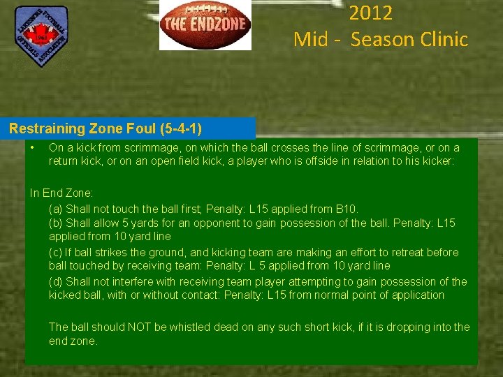 2012 Mid - Season Clinic Restraining Zone Foul (5 -4 -1) • On a