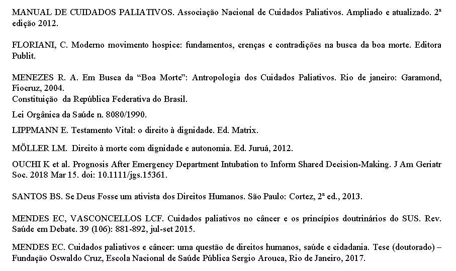 MANUAL DE CUIDADOS PALIATIVOS. Associação Nacional de Cuidados Paliativos. Ampliado e atualizado. 2ª edição