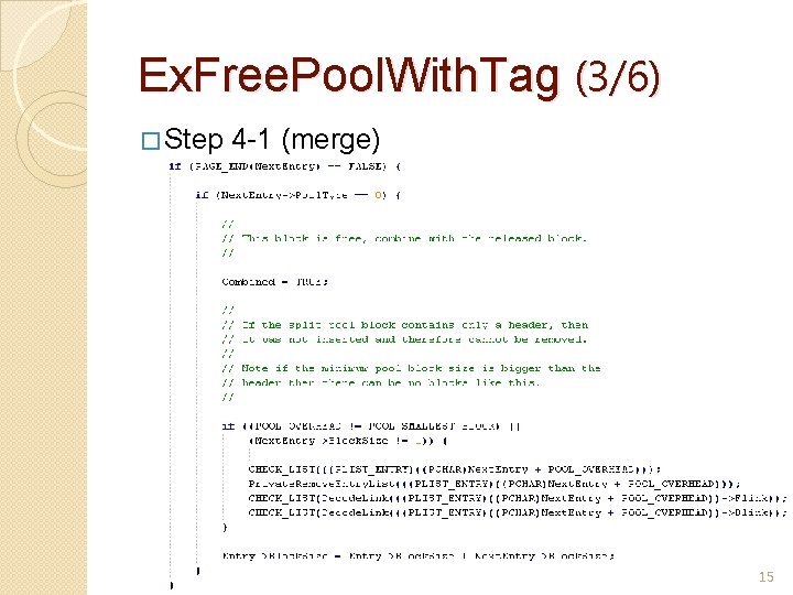 Ex. Free. Pool. With. Tag (3/6) � Step 4 -1 (merge) 15 