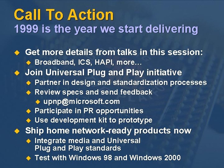 Call To Action 1999 is the year we start delivering u Get more details Call To Action 1999 is the year we start delivering u Get more details