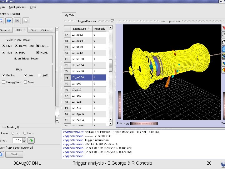 06 Aug 07 BNL Trigger analysis - S George & R Goncalo 26 