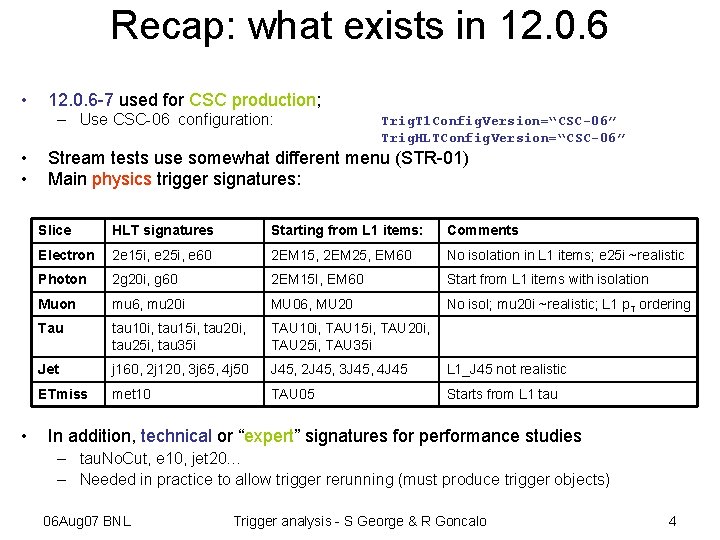 Recap: what exists in 12. 0. 6 • 12. 0. 6 -7 used for