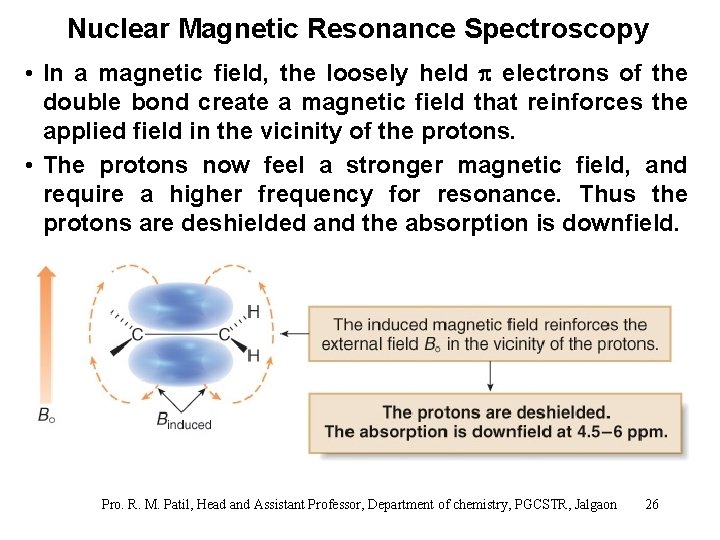 Nuclear Magnetic Resonance Spectroscopy • In a magnetic field, the loosely held electrons of