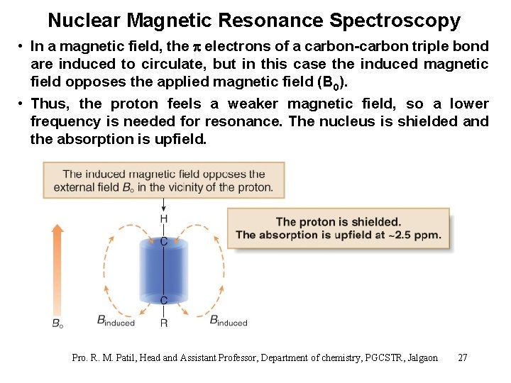 Nuclear Magnetic Resonance Spectroscopy • In a magnetic field, the electrons of a carbon-carbon
