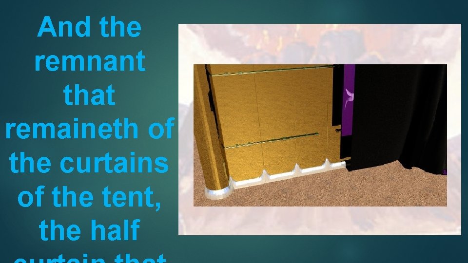 And the remnant that remaineth of the curtains of the tent, the half 