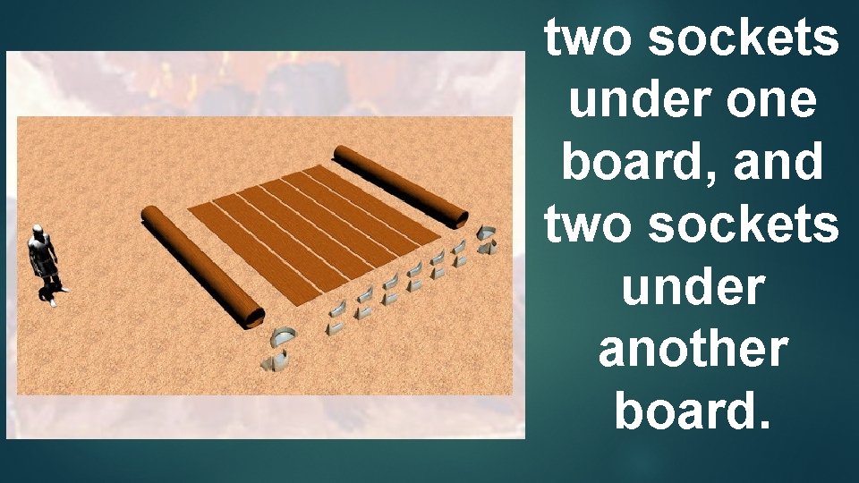 two sockets under one board, and two sockets under another board. 