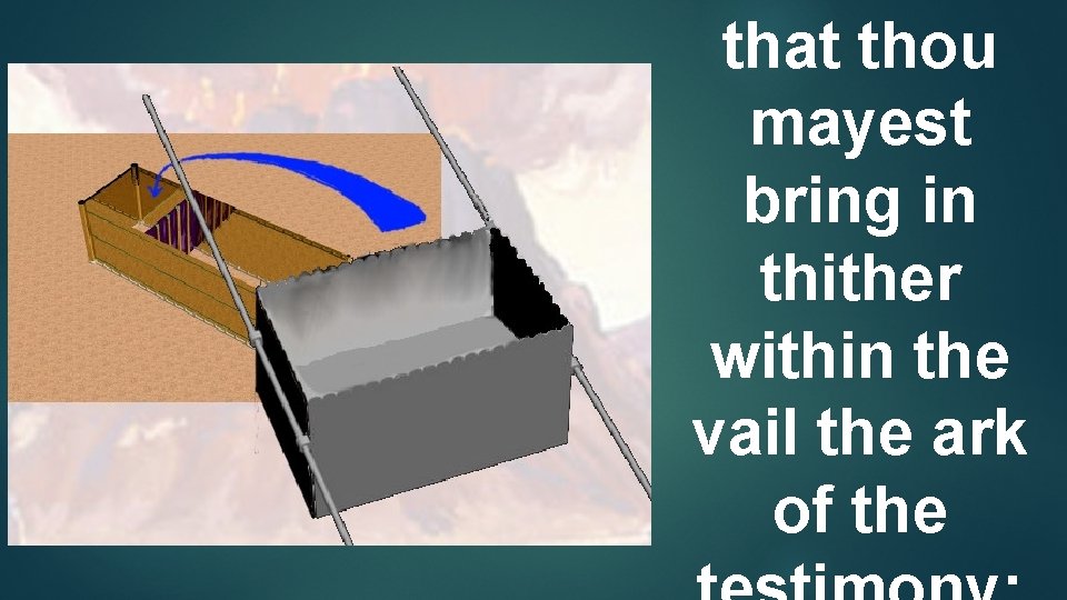 that thou mayest bring in thither within the vail the ark of the 
