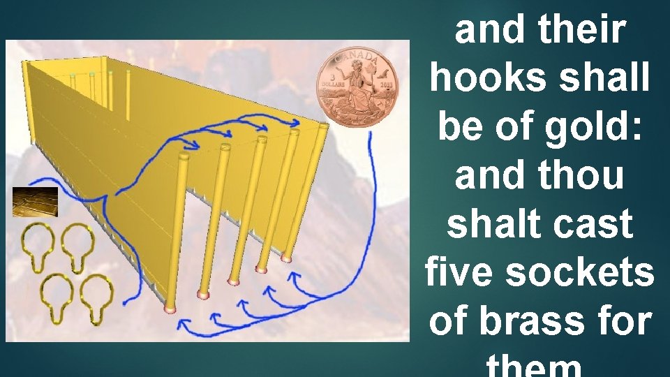 and their hooks shall be of gold: and thou shalt cast ﬁve sockets of