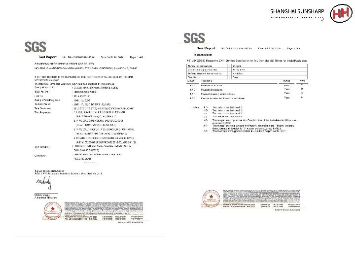 SHANGHAI SUNSHARP IMPORT&EXPORT LTD 