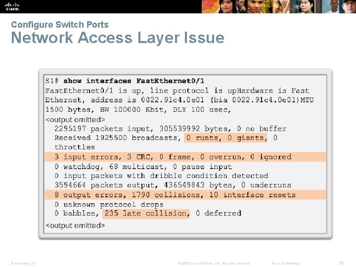 Configure Switch Ports Network Access Layer Issue Presentation_ID © 2008 Cisco Systems, Inc. All