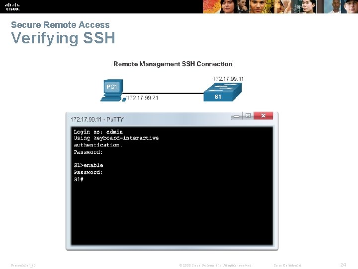 Secure Remote Access Verifying SSH Presentation_ID © 2008 Cisco Systems, Inc. All rights reserved.
