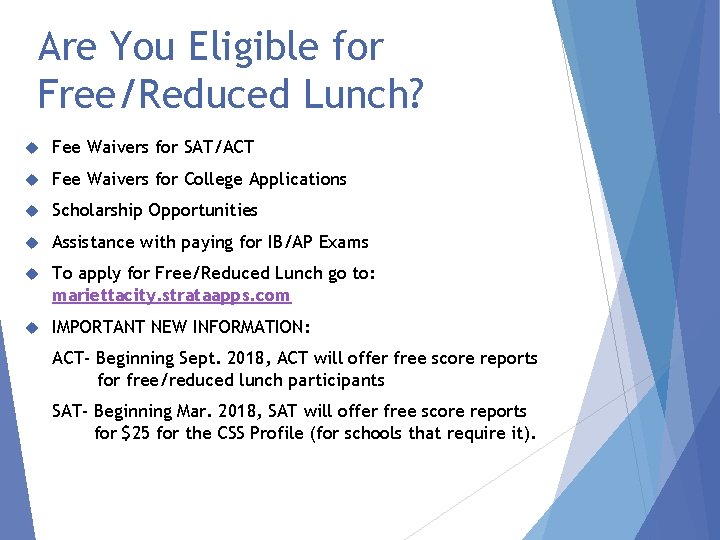 Are You Eligible for Free/Reduced Lunch? Fee Waivers for SAT/ACT Fee Waivers for College