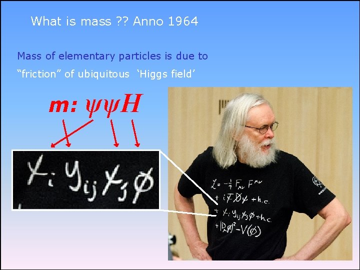 What is mass ? ? Anno 1964 Mass of elementary particles is due to