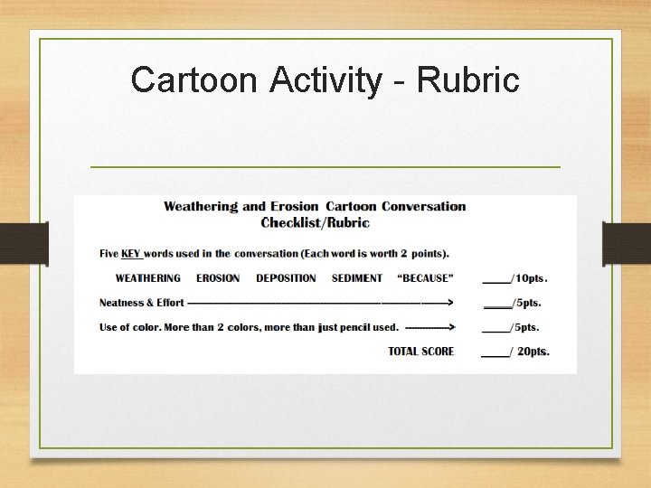 Cartoon Activity - Rubric 