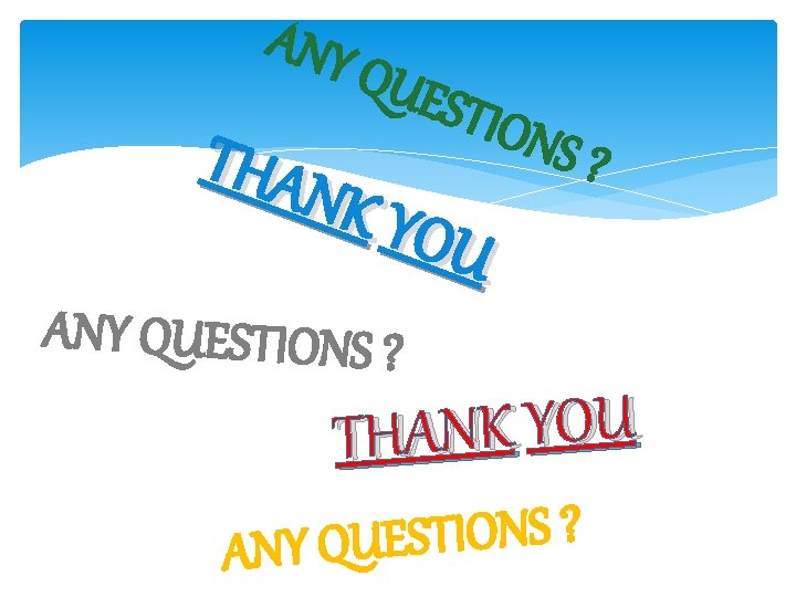 ANY QUE STIO NS THA NK Y OU ? ANY QUESTIONS ? U O