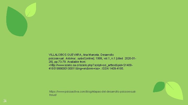 VILLALOBOS GUEVARA, Ana Marcela. Desarrollo psicosexual. Adolesc. salud [online]. 1999, vol. 1, n. 1