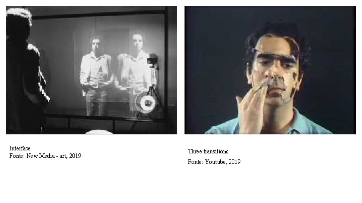 Interface Fonte: New Media - art, 2019 Three transitions Fonte: Youtube, 2019 