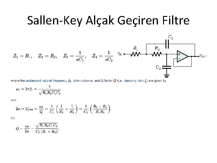 Sallen-Key Alçak Geçiren Filtre 