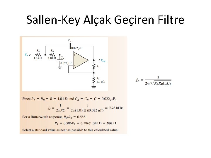 Sallen-Key Alçak Geçiren Filtre 